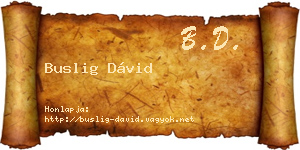 Buslig Dávid névjegykártya